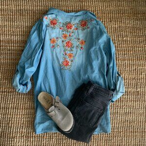 Floral Chambray Shirt